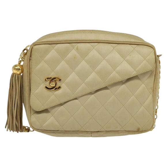 Chanel Camera Beige Silk shoulder - Picture 1 of 10